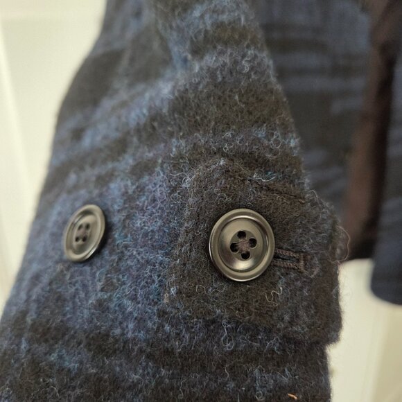 Blue and Black Checkered Wool Barn Field Jacket - JCrew - Size Med - Picture 13 of 14